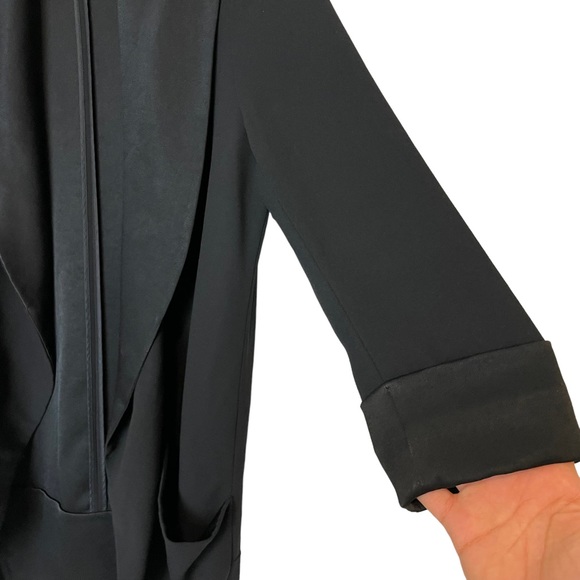 Aritzia Wilfred Blazer Jacket Chevalier Black Open Front Crepe Size 8 - Picture 14 of 15